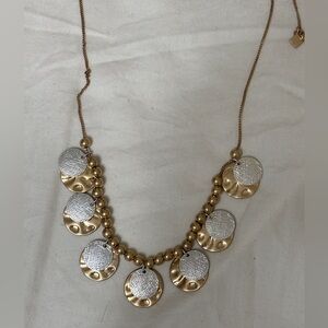 NWT BANANA REPUBLIC Gold and Silver Tone Pendants Adjustable Length Necklace